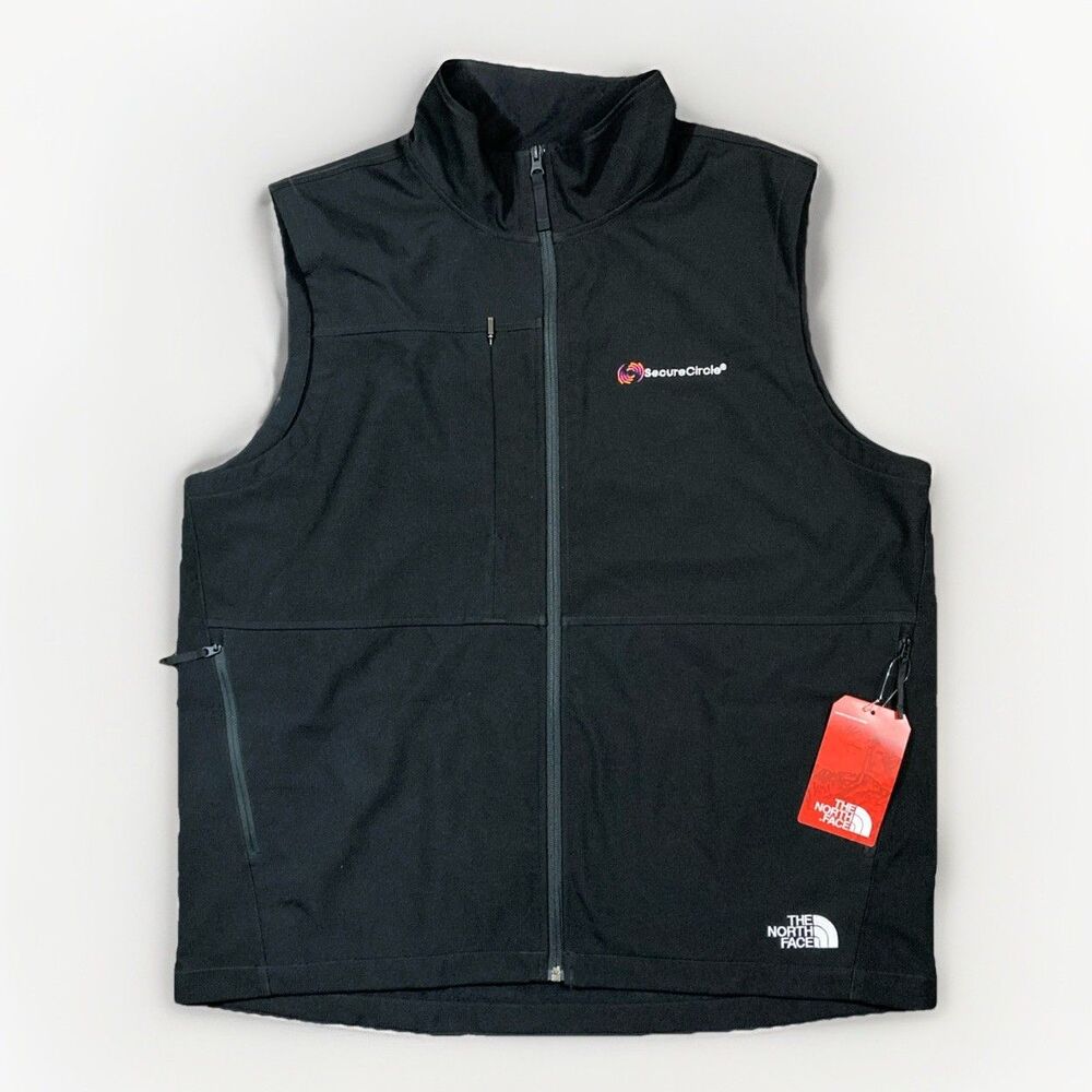 The North Face Vest Mens XL Black Castle Rock Softshell Full Zip S. Circle NWT